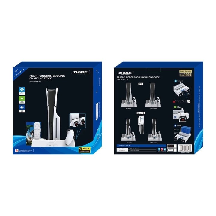 Support, station multifonction de refroidissement, de charge mannette et rangement jeux pour PlayStation 5 / PS5 / PS5 Slim / PS