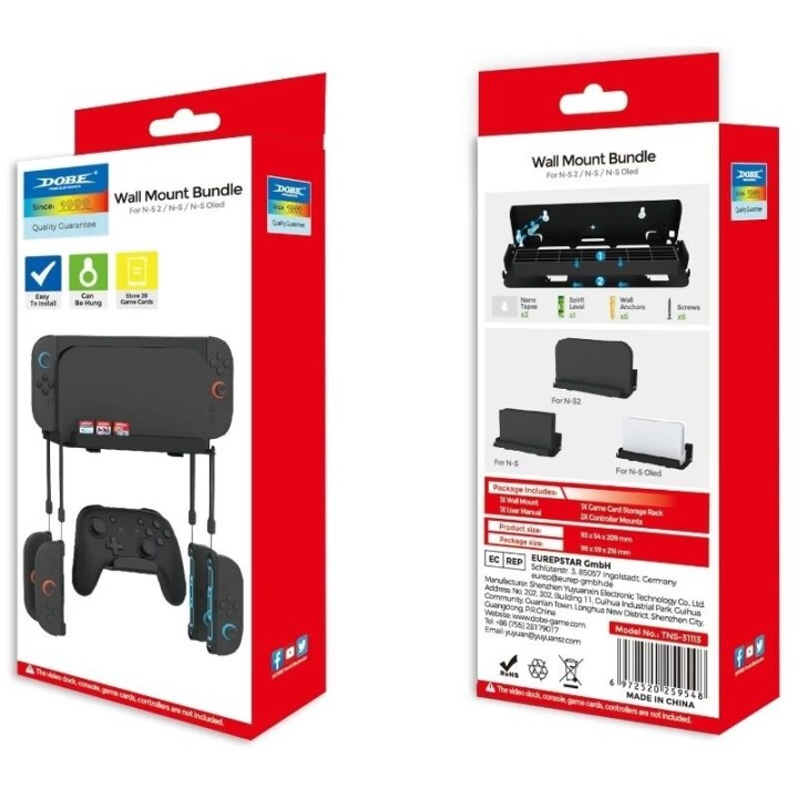 Support mural pour base de Nintendo Switch 2/N-S DOBE TNS-31113 noir