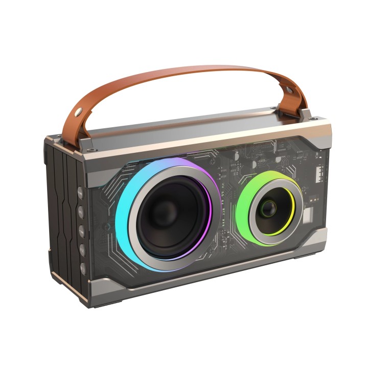 Enceinte sans fil bluetooth double haut-parleur avec effets lumineux JELLICO DS5 noir