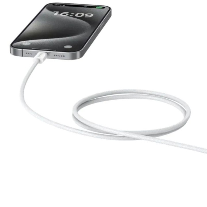 Cable Usb-C vers USB-C/Type C (60W) 2 mètres en nylon tressé JELLICO B1 blanc