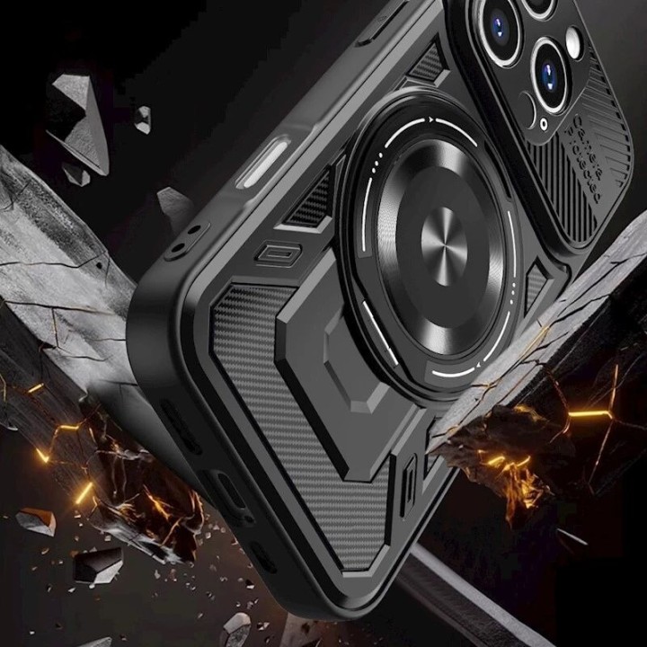 Coque ARMOR RING 360° MAG iPhone 15 Pro noir