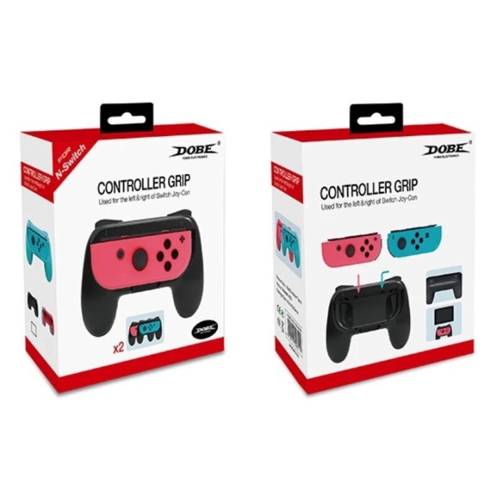 Poignées pour manette (lot de 2) de Nintendo Switch OLED DOBE TNS-851B noir noir