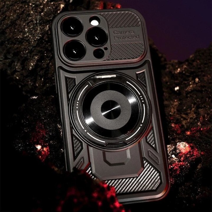 Coque ARMOR RING 360° MAG iPhone 16 noir