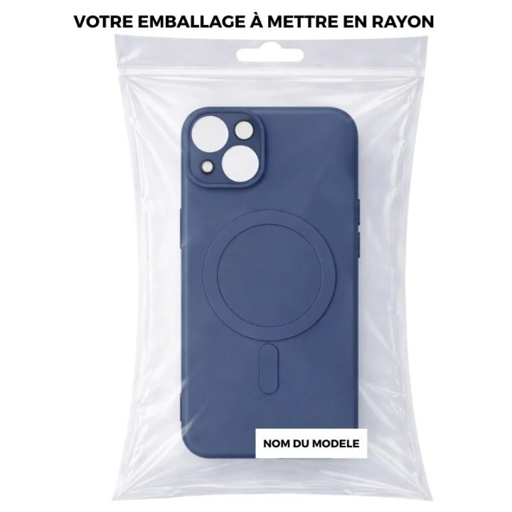 Coque PURE COLOR MAG iPhone 14 - iPhone 13 bleu marine