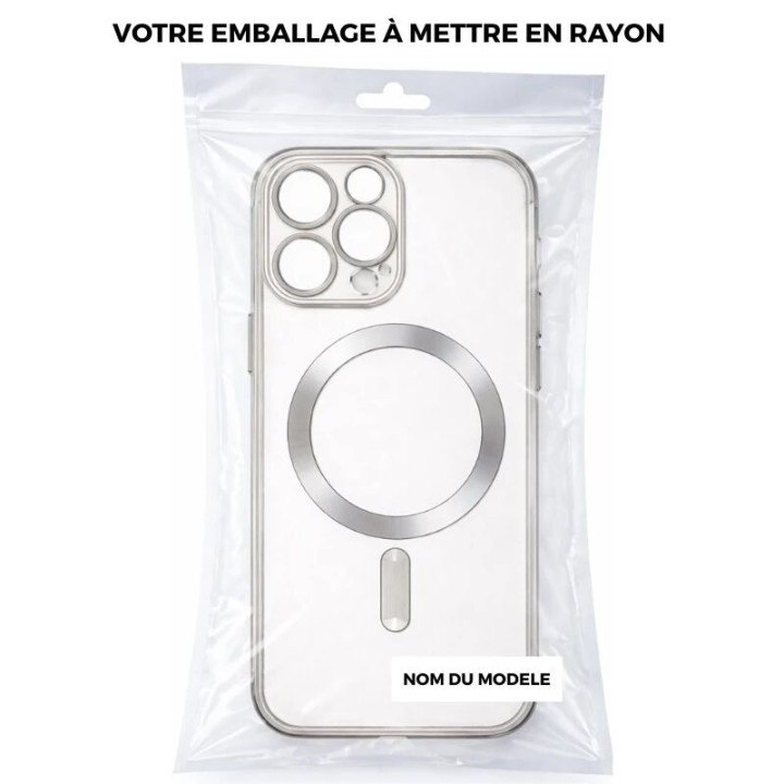 Coque CRYSTAL EDGE MAG iPhone 15 Pro argent