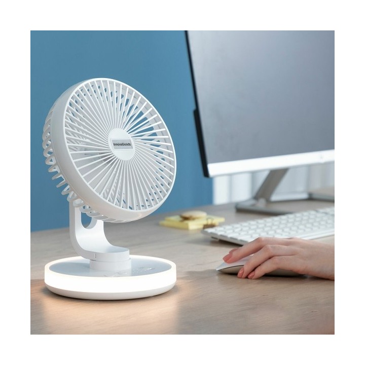 Ventilateur de Bureau Rechargeable avec LED FanLed InnovaGoods Ø6,6'' 4000 mAh