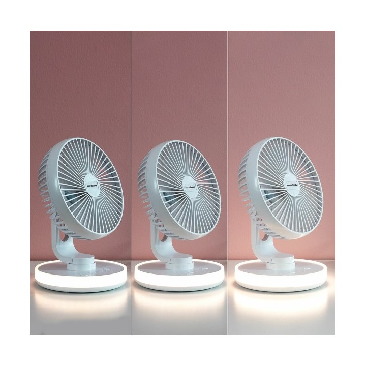 Ventilateur de Bureau Rechargeable avec LED FanLed InnovaGoods Ø6,6'' 4000 mAh