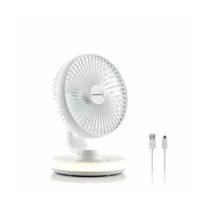 Ventilateur de Bureau Rechargeable avec LED FanLed InnovaGoods Ø6,6'' 4000 mAh