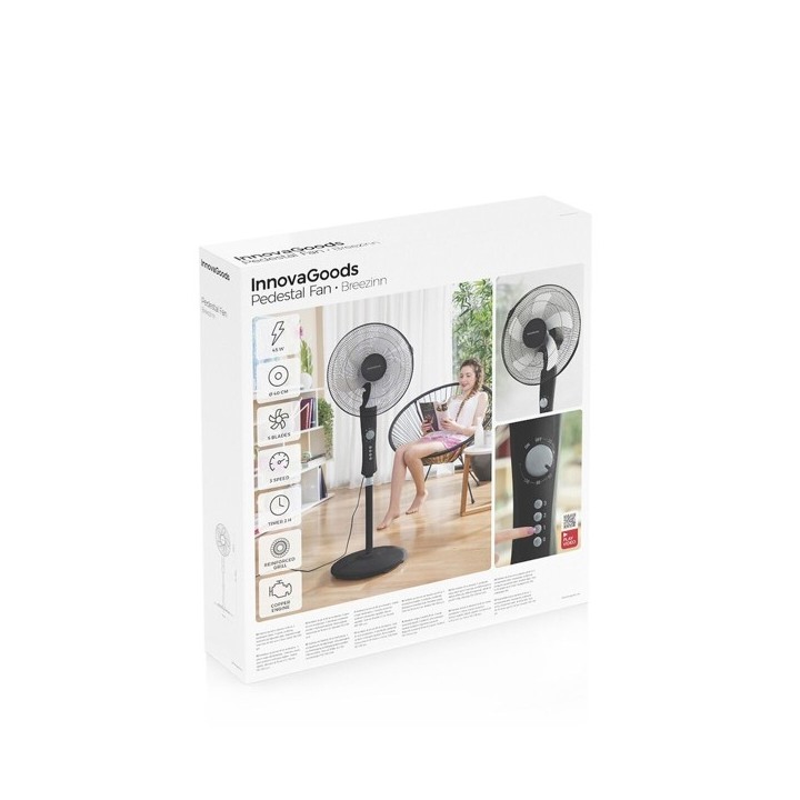 Ventilateur sur Pied InnovaGoods Breezinn Noir 45 W