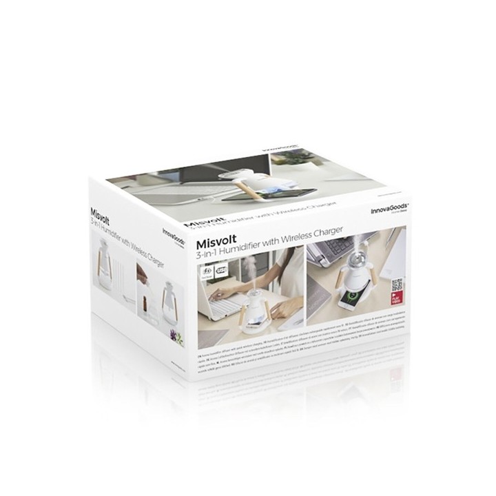 Humidificateur Diffuseur d'Arômes et Chargeur Sans Fil 3 en 1 Misvolt InnovaGoods