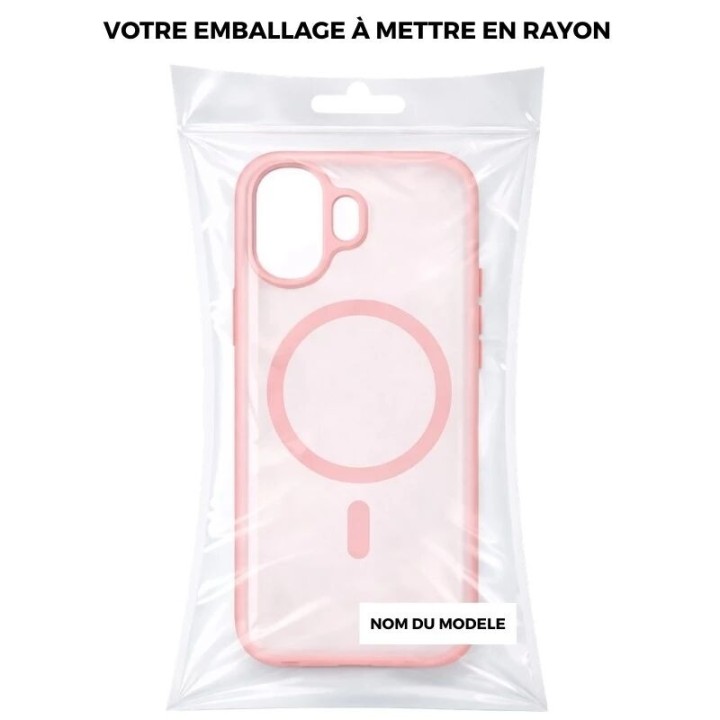 Coque HYBRID ELITE MAG iPhone 16 rose
