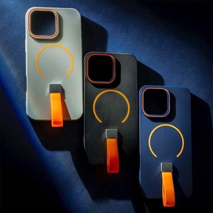 Coque LOOP STRAP MAG iPhone 15 bleu marine