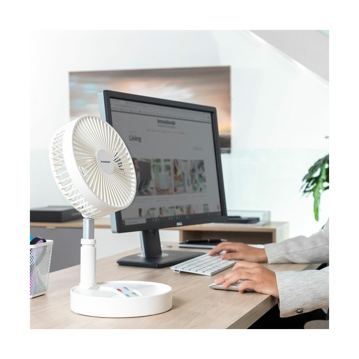Ventilateur Rechargeable Pliable 3 en 1 Fandle InnovaGoods Ø7,7'' 7200 mAh