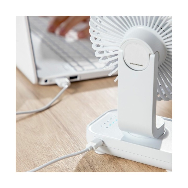 Ventilateur de Bureau Rechargeable Fanrec InnovaGoods Ø5,4'' 3600 mAh / 13,3 W