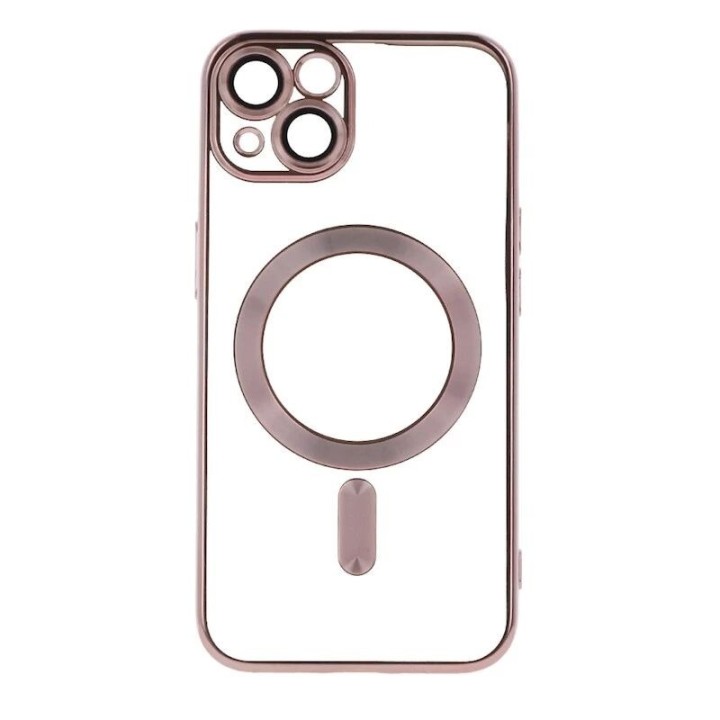 Coque CHROME EDGE MAG iPhone 16 rose-or