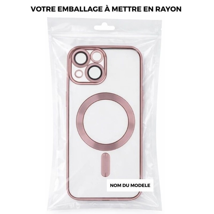 Coque CHROME EDGE MAG iPhone 17 Pro Max / iPhone 18 Pro Max rose-or