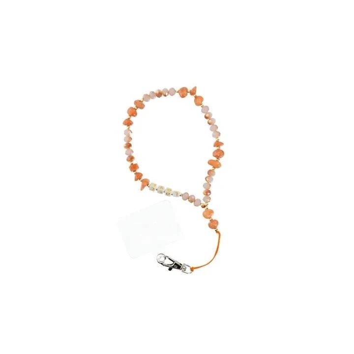 Cordon universel avec perles 44 cm (boucle poignet 22 cm) orange