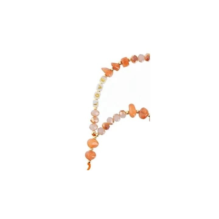 Cordon universel avec perles 44 cm (boucle poignet 22 cm) orange