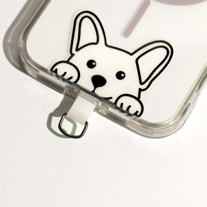 Insert universel en nylon pour fixation de cordon de smartphone chien