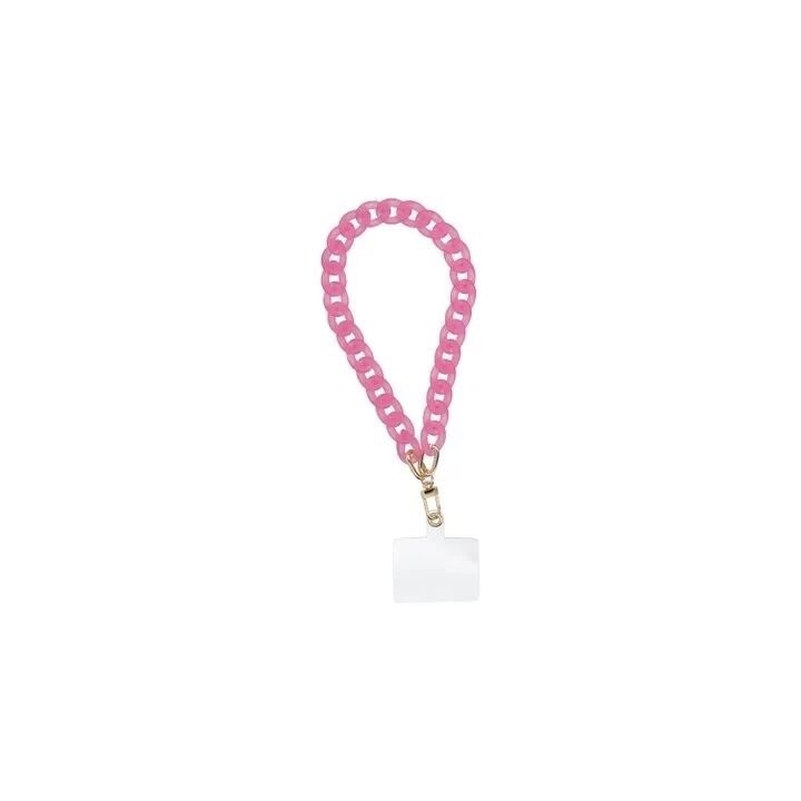 Cordon universel avec chaine plastique 40 cm (boucle poignet 20 cm) rose