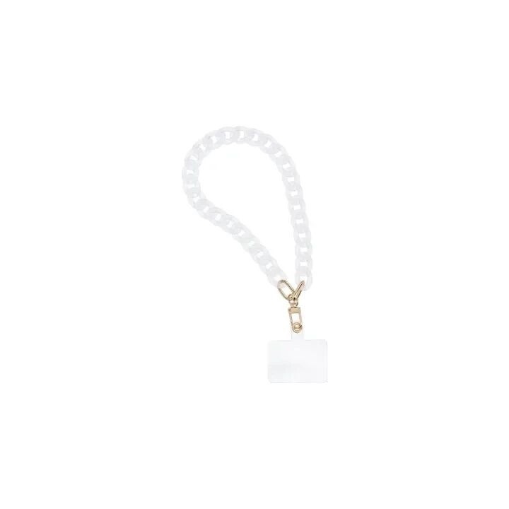 Cordon universel avec chaine plastique 40 cm (boucle poignet 20 cm) blanc