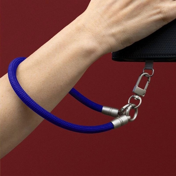 Cordon universel en corde tressée polyester 30cm bleu