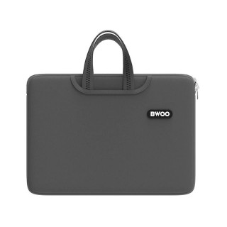 Housse pour ordinateur portable en néoprène avec poignée 15 pouces BWOO gris