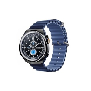Bracelet sport en silicone souple respirant Deluxe pour Apple Watch 44mm/ 45mm/ 46mm/ 49mm DEVIA bleu nuit