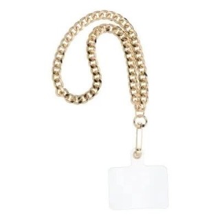 Cordon universel en chaine métallique type gourmette 40 cm (boucle poignet 20 cm) or
