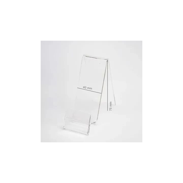 Support vertical en plexiglas pour téléphone à mettre en boutique (largeur 40 mm)