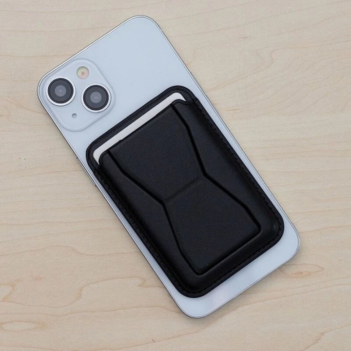 Porte-carte adhésif pour smartphone avec support noir
