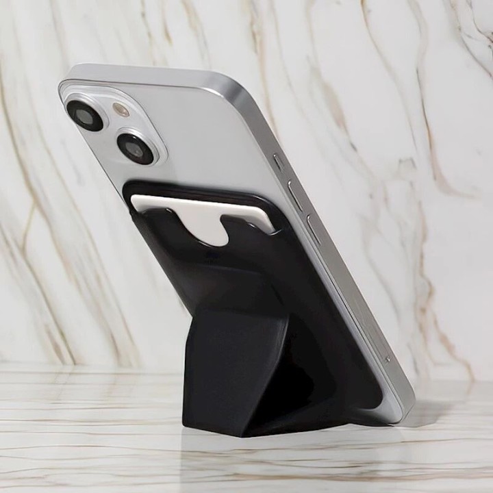 Porte-carte adhésif pour smartphone avec support noir