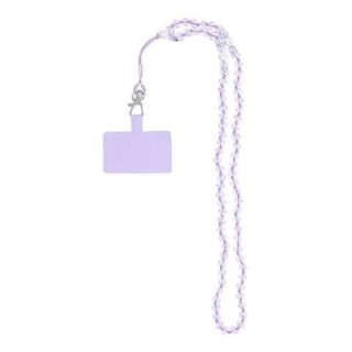 Cordon universel avec perles 74 cm (boucle poignet 37 cm) violet