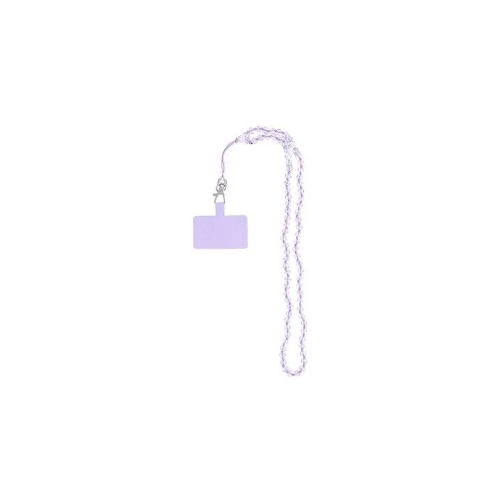 Cordon universel avec perles 74 cm (boucle poignet 37 cm) violet