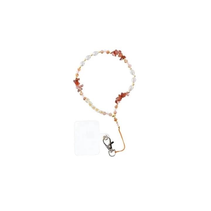 Cordon universel avec perles 44 cm (boucle poignet 22 cm) rose