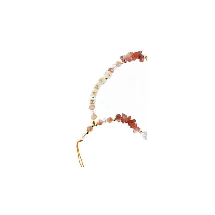 Cordon universel avec perles 44 cm (boucle poignet 22 cm) rose