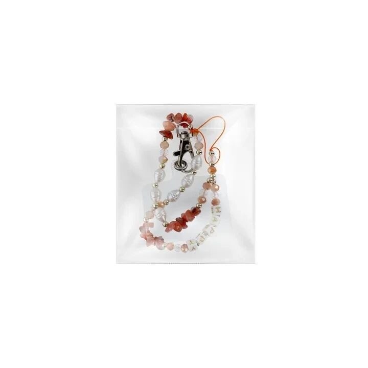 Cordon universel avec perles 44 cm (boucle poignet 22 cm) rose