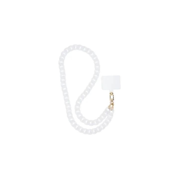 Cordon universel avec chaine plastique 80 cm (boucle poignet 40 cm) blanc
