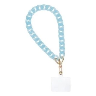 Cordon universel avec chaine plastique 40 cm (boucle poignet 20 cm) bleu