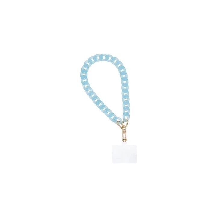 Cordon universel avec chaine plastique 40 cm (boucle poignet 20 cm) bleu
