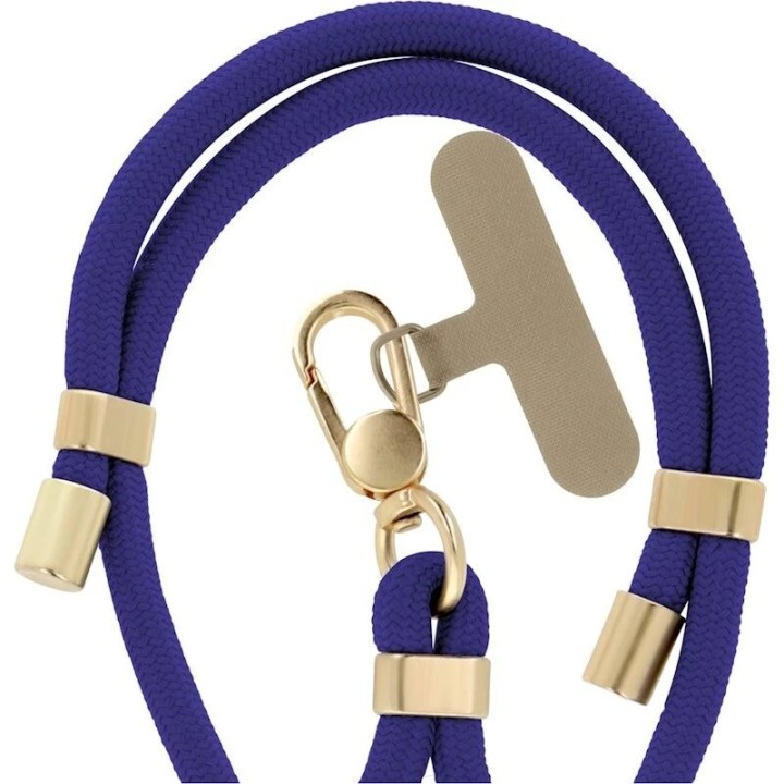 Cordon universel au poignet avec mousqueton bleu marine