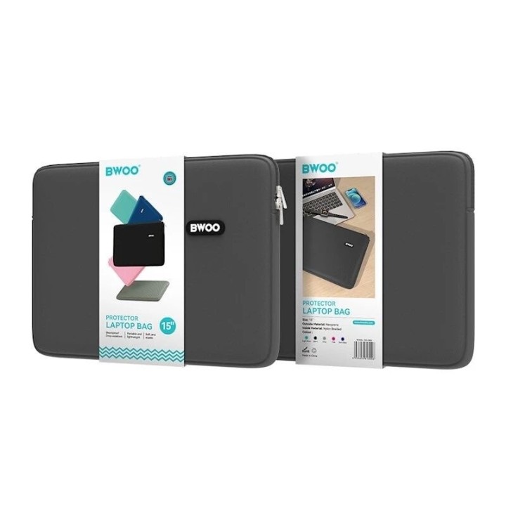 Housse pour ordinateur portable 15 pouces BWOO gris