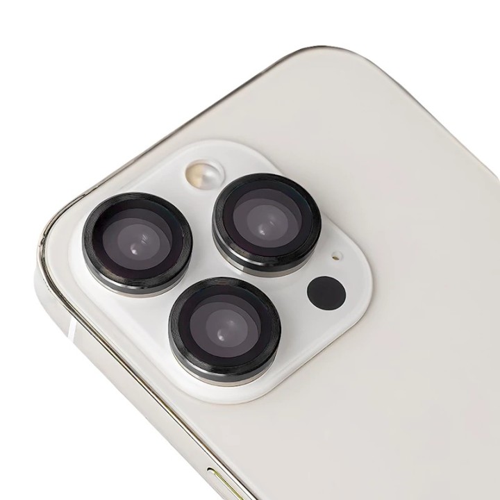 Lot de 3 Protections de lentille camera pour iPhone 16 Plus avec cadre noir