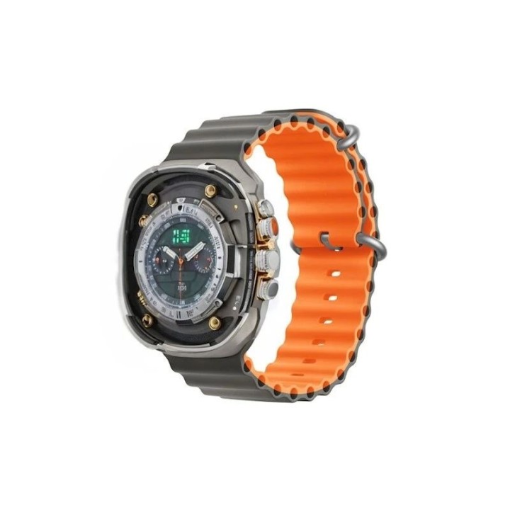 Bracelet en silicone souple respirant Deluxe Sport en silicone pour Apple Watch 42 mm/41 mm/40 mm/38 mm DEVIA gris-orange