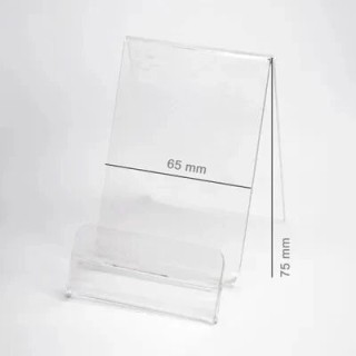 Support vertical en plexiglas pour téléphone à mettre en boutique (largeur 65 mm)