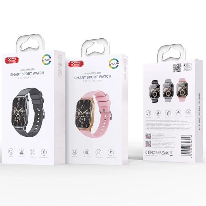 Montre connectée avec écran AMOLED et fonctions sport XO J10 or rose