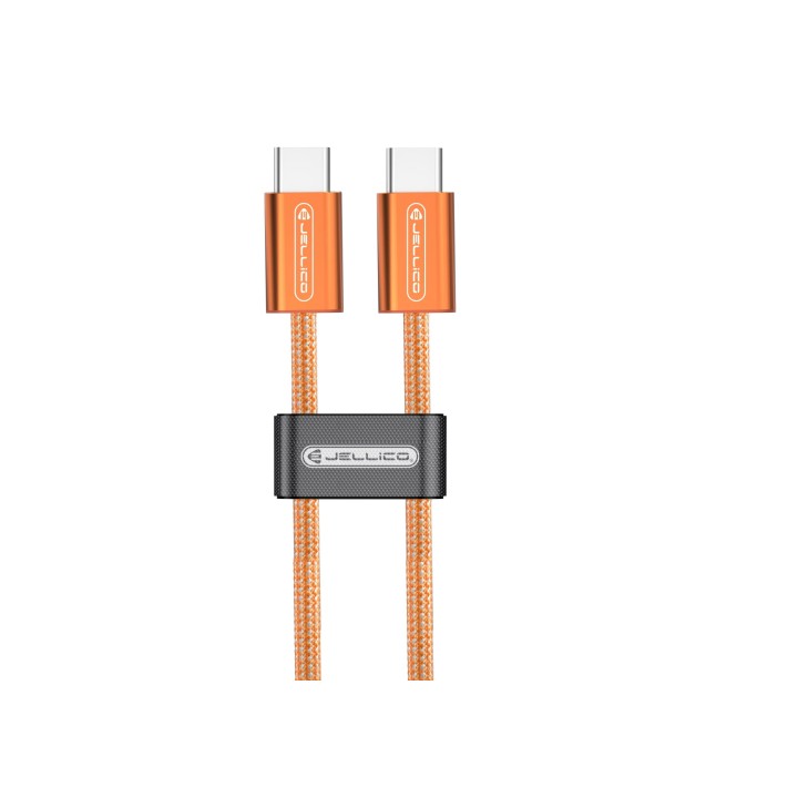 Cable Usb-C vers Usb-c/Type C (100W) 1.2 mètre JELLICO SX5 orange