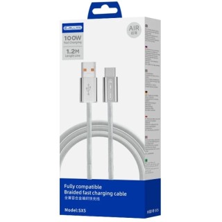 Cable Usb vers Usb-c/Type C (100W) 1.2 mètre JELLICO SX5 gris