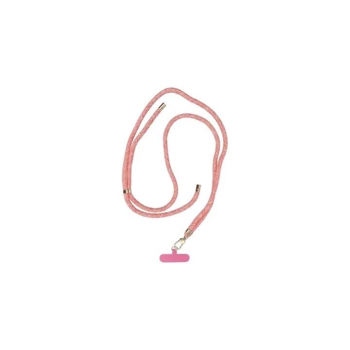 Cordon universel 8mm en nylon 165 cm (boucle poignet 82,5 cm) rose-blanc