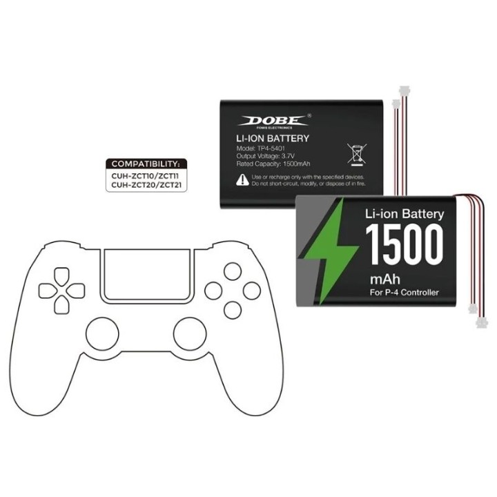 Kit batterie de remplacement pour manette PlayStation 4 / PS4 DOBE TP4-5401